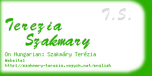 terezia szakmary business card